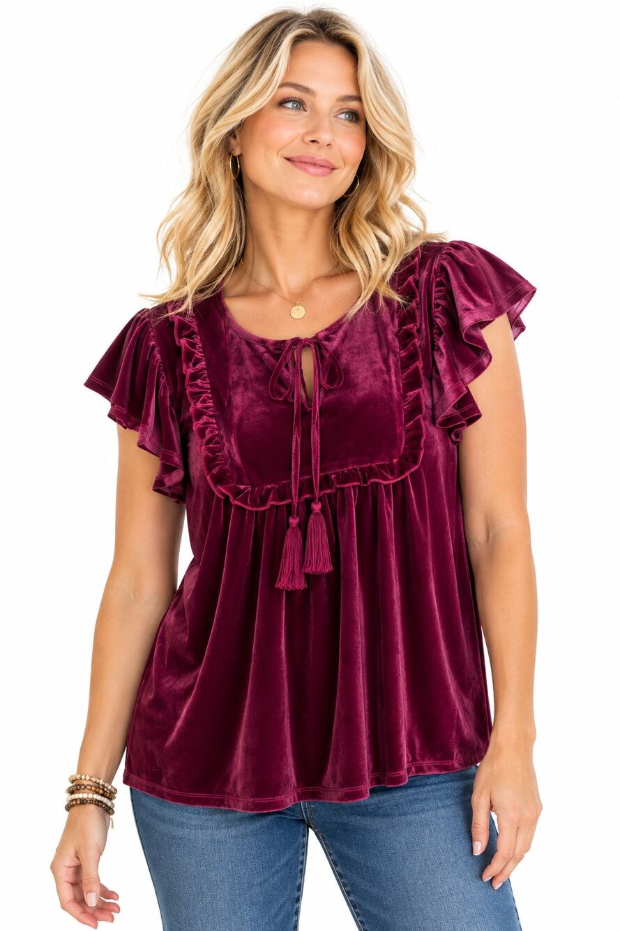 JODIFL NEW Velvet Top Womens Large Violet Pink Whimsigoth Boho Velour Fairy NWT